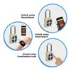 Egeetouch Smart Mini Padlock, BTDirectional Code, COMMERCIAL iOSAndroidWeb for REMOTE ACCESS Mgmt, SILVER 5-05305-94